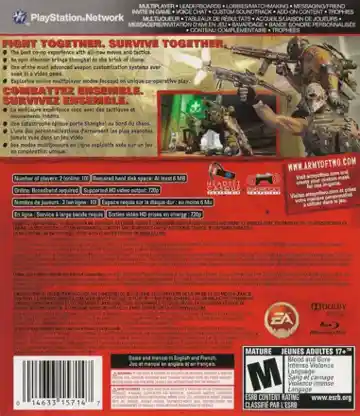 Army of Two - The 40th Day (USA) (En,Fr,De,Es,It) (v1.03) (Disc) (Update) box cover back